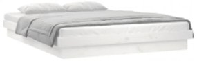 Estrutura de cama com LEDs 200x200 cm pinho maciço branco