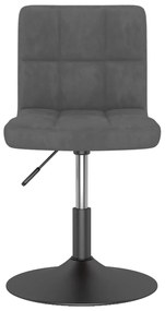 Cadeiras de jantar giratórias 2 pcs veludo cinzento-escuro