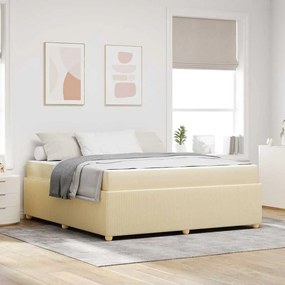 vidaXL Estrutura da Cama com colchão Creme 180 x 200 cm tecido