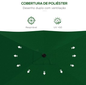 Chapéu de Sol de Jardim 300x200x248 cm Proteção UV50+ Chapéu de Sol de