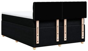 Cama com molas/colchão 160x200 cm tecido preto
