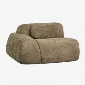 Módulo De Canto Esquerdo Com Apoio De Braço Para Sofá Modular Em Chenille Embalado A Vácuo Merida Chenille Grossa Verde Sálvia - Sklum