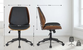 Cadeira de Escritório Mitch Preto e Nogueira