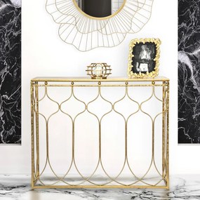 MESA CONSOLA ARAB 96,5X41X78 CM DOURADO