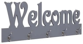 Cabide de Parede Welcome 74x29,5 cm Cinzento