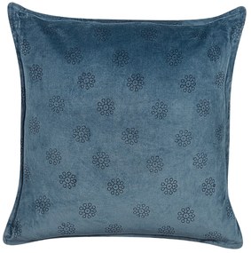 Conjunto de 2 almofadas decorativas em veludo azul escuro 45 x 45 cm SESELI Beliani