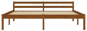 Estrutura de cama 160x200 cm madeira pinho maciço castanho mel