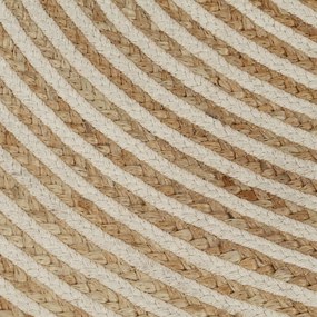 Tapete artesanal em juta com design em espiral branco 150 cm