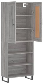Armário alto 69,5x34x180 cm derivados de madeira sonoma cinza