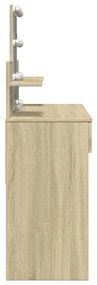 Toucador com LEDs 100x40x130 cm carvalho sonoma