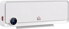 HOMCOM Aquecedor de Parede 2000W com Controle Remoto, 3 Modos de Funcionamento, Display LED Timer de 12h | Aosom Portugal