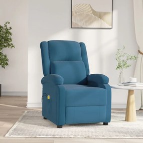 Poltrona de massagens elétrica veludo azul