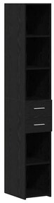 Armário de Armazenamento Slim vidaXL Carvalho Preto 30x42.5x225 cm Mad