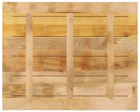 Tampo de mesa retangular 100x80x2,5 cm mangueira áspera maciça