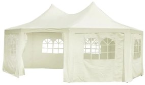 vidaXL Tenda para festa, octagonal, branco creme 6 x 4,4 x 3,5 m