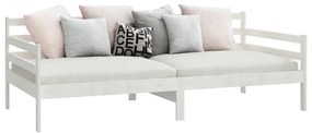Sofá-cama 90x200 cm madeira de pinho maciça branco