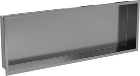 Mexen X-Wall-R prateleira embutida com flange 90 x 30 cm, cinza metalizado escovado - 19E0903010