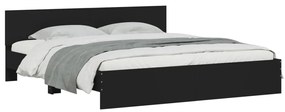 Estrutura de cama com cabeceira 200x200 cm preto