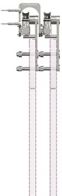 Kit ferragens p/ porta deslizante 366cm aço inoxidável prateado