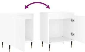 Mesa de cabeceira derivados de madeira branco brilhante