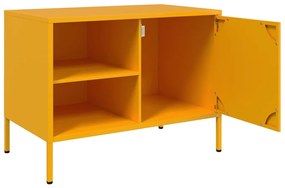 Móveis de TV 2 pcs 68x39x50,5 cm aço amarelo mostarda