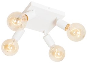 Foco moderno branco quadrado 4 luzes - Facil Moderno