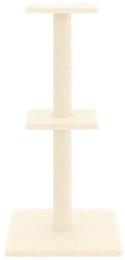 Árvore para gatos c/ postes arranhadores sisal 73 cm cor creme
