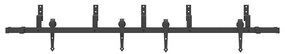 Kit de ferragens para porta deslizante 213,5 cm aço preto