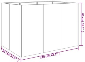 Canteiro elevado de jardim 120x80x80 cm aço corten