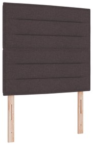 Cama Box Spring com Colchão Castanho Escuro 100x200 cm Tecido
