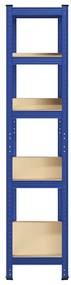 5-Layer Storage Shelf Blue Steel&amp;Madeira de engenharia
