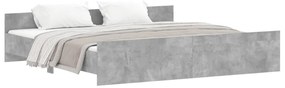 Estrutura cama c/ cabeceira e apoio pés 180x200cm cinza cimento