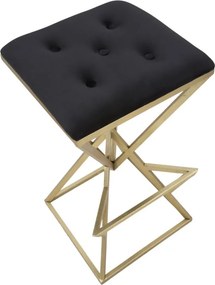BANCO DE BAR PIRAMID 40X40X75 CM DOURADO E PRETO