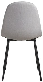 Pack 6 Cadeiras Black Teok Tecido - Cinza claro