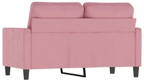 Sofá de 2 lugares veludo 120 cm rosa