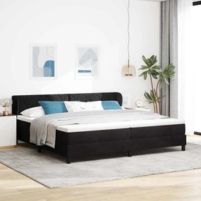vidaXL Cama Box com colchão com cabeceira Preto 200 x 200 cm Veludo