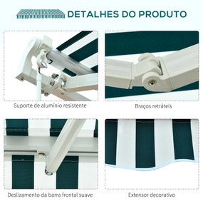 Toldo Manual Dobrável de Alumínio Toldo para Varanda com Ângulo Ajustá