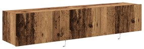 Cabinetes de TV vidaXL com luzes LED 2 pcs Madeira Antiga 80x35x31 cm