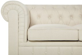 Sofá de 3 lugares em tecido creme CHESTERFIELD Beliani