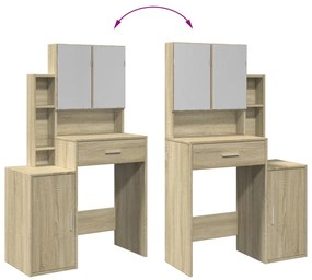 Toucador com armário 80x35x132 cm cor carvalho sonoma