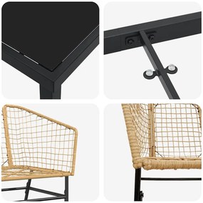Conjunto de Jantar de Jardim 5 Peças com Rattan Sintético Marrom