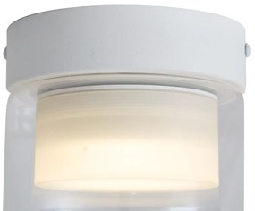 Plafon moderno branco com vidro transparente - Puck Moderno