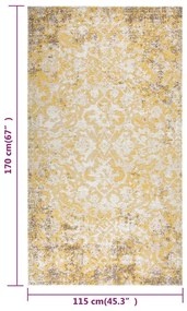 Tapete de exterior tecelagem lisa 115x170 cm amarelo