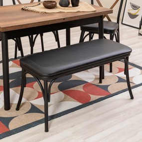 Conjunto de Mesa de Jantar Extensível Oliver – Preto – Mesa: 120x77x75