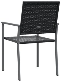 Cadeiras jardim 4 pcs 54x62,5x89 cm vime PE preto