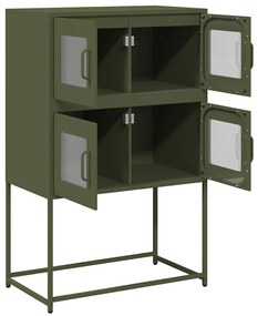 Aparador alto 68x39x107 cm aço verde azeitona