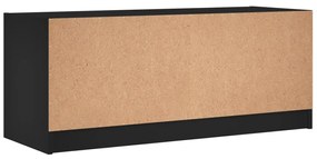 Móvel de TV c/ portas de vidro 102x37x42 cm preto