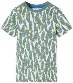 T-shirt para criança cor cru e hera-escuro 116
