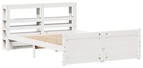 Estrutura de cama c/ cabeceira sem colchão 160x200 cm branco