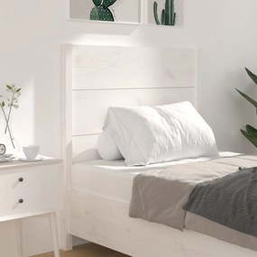 Cabeceira de cama 81x4x100 cm pinho maciço branco